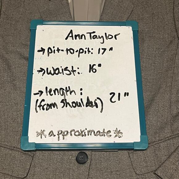 Ann Taylor Taupe Wool Blend Blazer 6P Petite Slim Fit Workwear Office Jacket - Picture 10 of 10